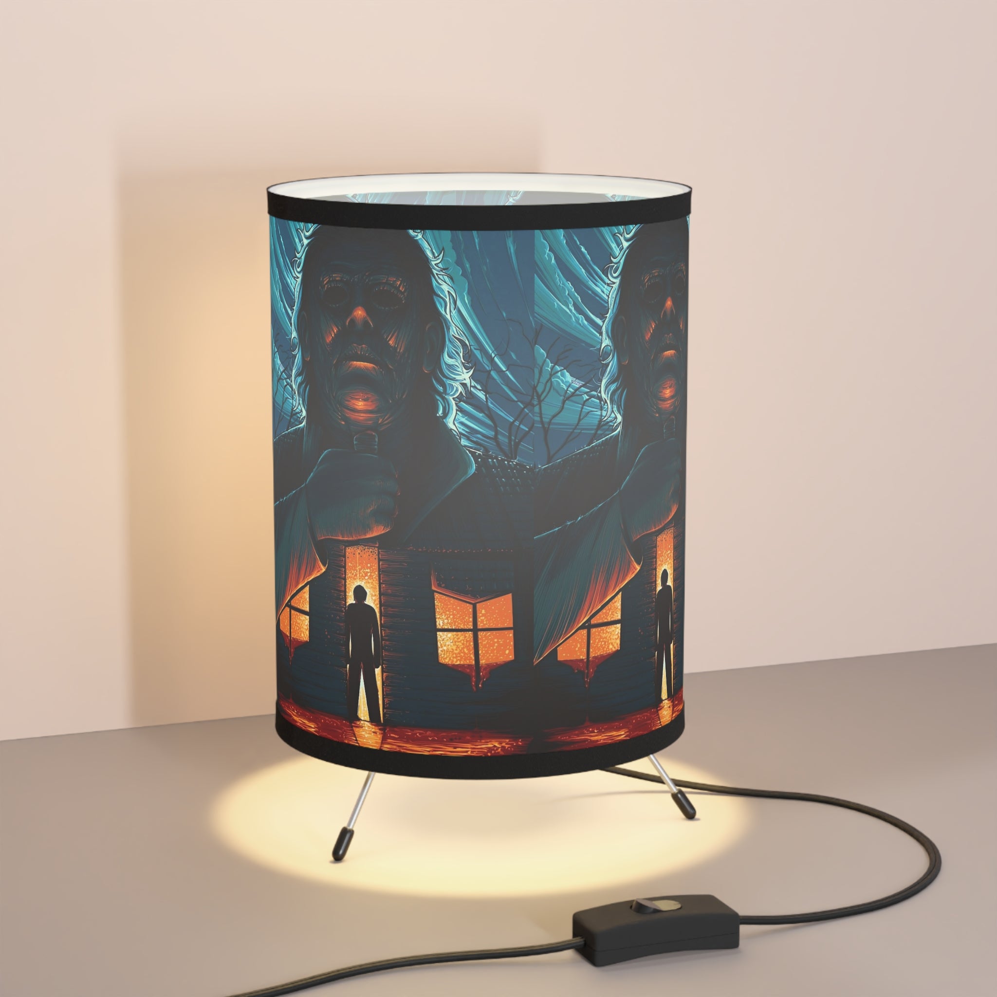 Jason-  Tripod Lamp with High-Res Printed Shade, US\CA plug - Creations by Chris and Carlos